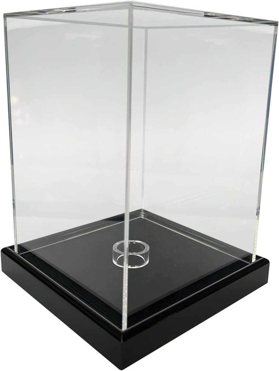 SnelShoppen - Universele Acryl Display Case 12x12x17cm - Showcase voor Bobblehead Figuren, Mineralen, Fossielen, Klokken, Sieraden - Elegante Zwarte V