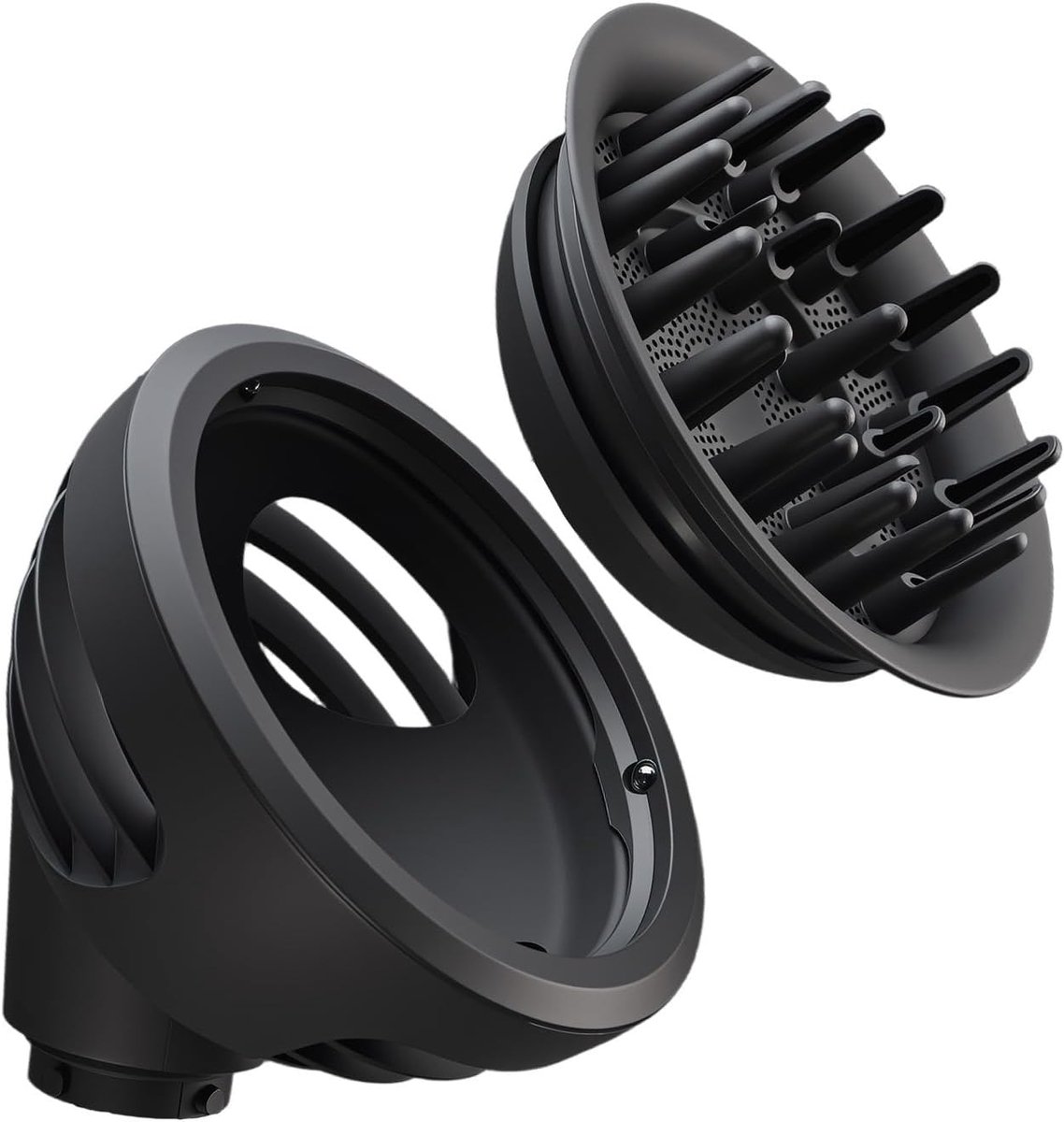 SnelShoppen - Diffuser Attachment Haar Föhn, Universele Diffuser voor Haardroger, Perfect voor Krullend en Golvend Haar, Donkergrijs, Ideaal voor Thui