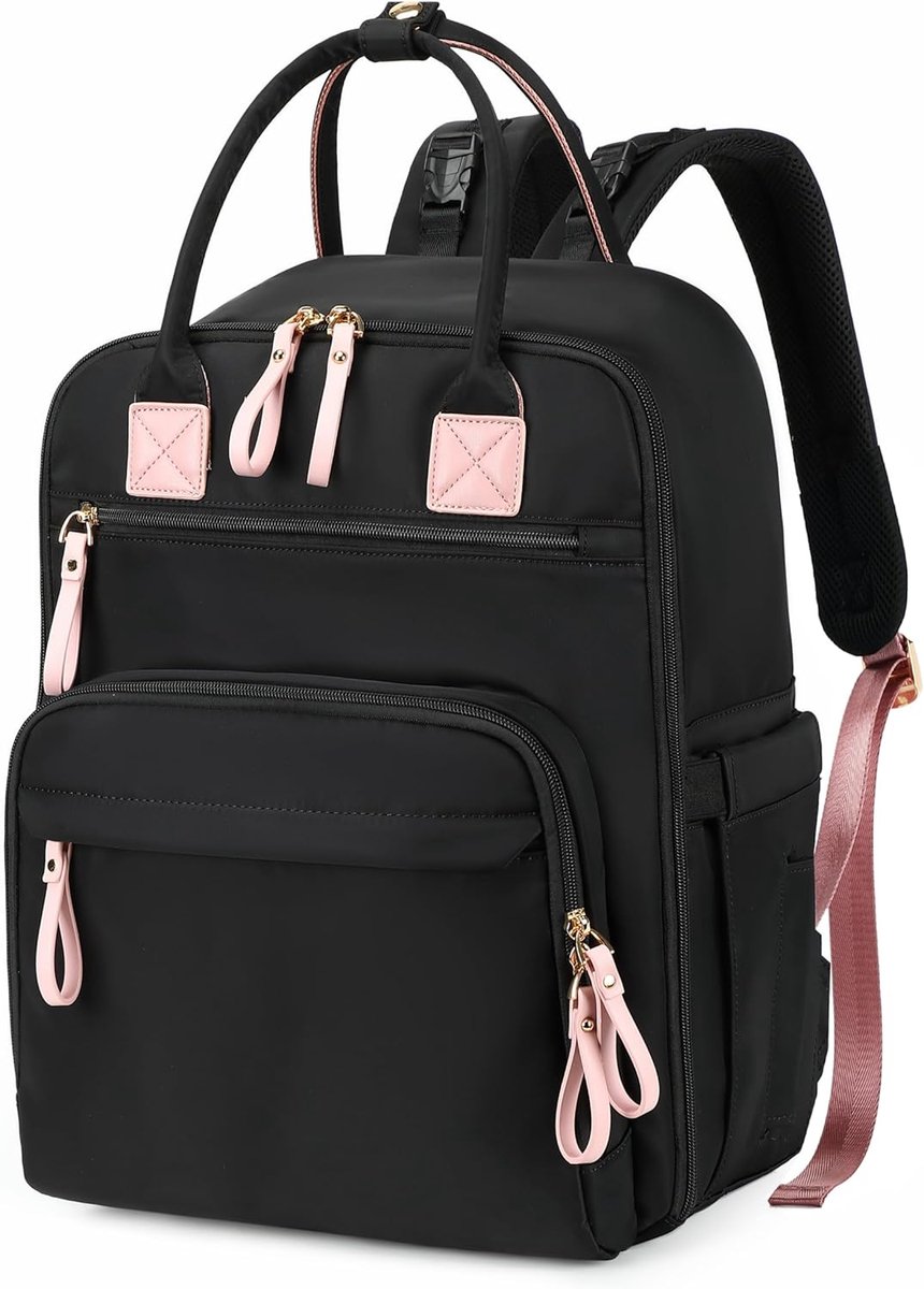 SnelShoppen - Luiertas Rugzak Large 30L - Waterdichte Luiertas met Kinderwagen Clips en Verwisselbare Draagtas - Zwart en Duurzaam - Perfect voor Reiz