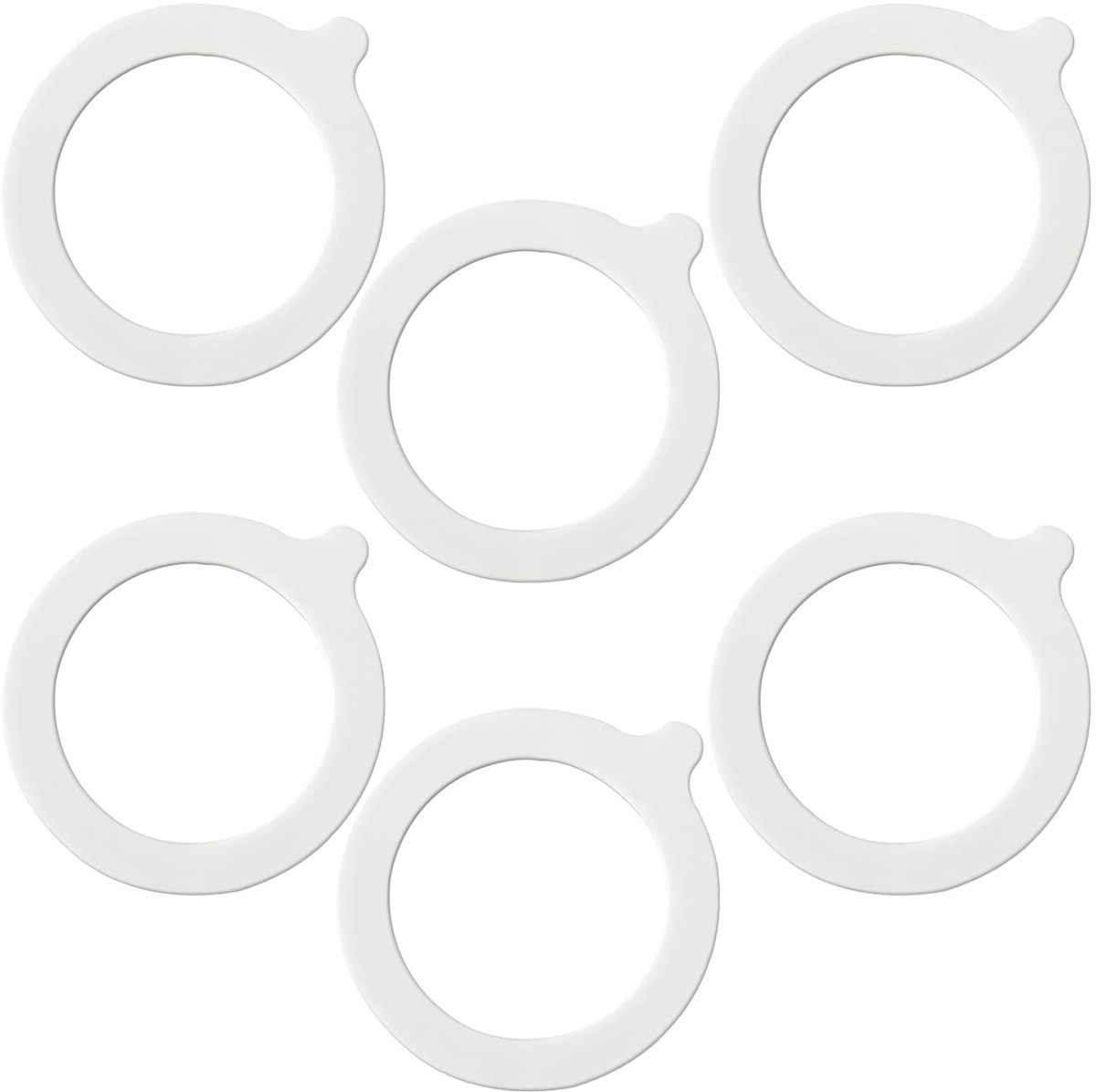 SnelShoppen - Pack van 6 Vervangingsringen voor Herbruikbare Silicone Blikken, Luchtdichte Silicone Afdichtringen, Lekvrij voor Normale Inmaakpotten (