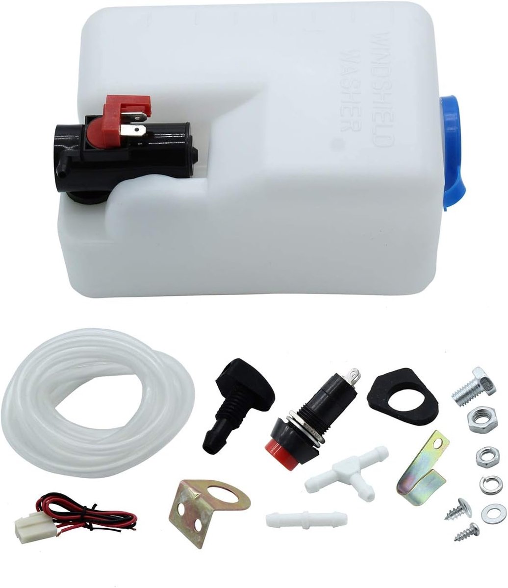SnelShoppen - Universele Ruitensproeier, 12V Pomp met Fles en Pomp, Voor Auto, Boot en Marine, Makkelijk te Installeren, 140 ml/min, Voorhelder Water,