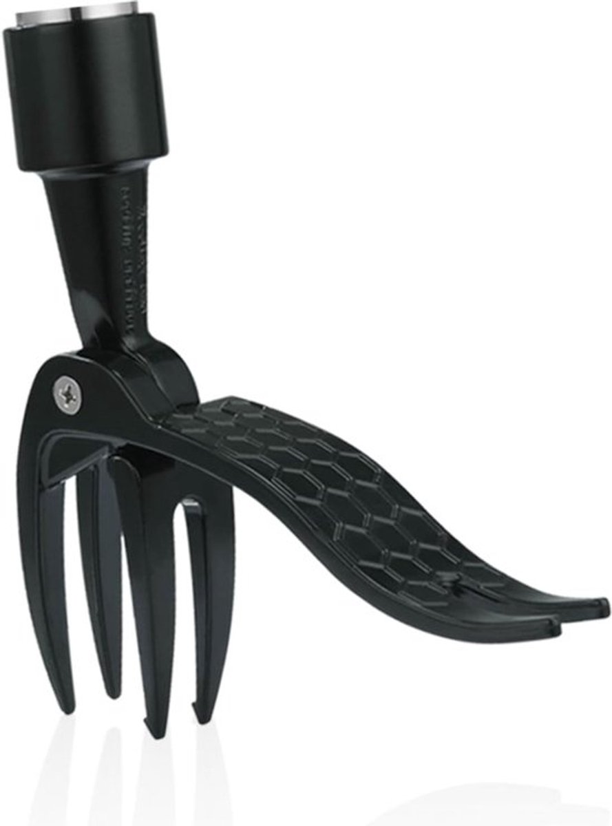 Onkruidmes - staande onkruidtrekker met 4 klauwen - enkele kop - zwart - aluminium - 14.4*13.8*3 - Staand Gazon Tuingereedschap - tuingereedschap - geschenken van de tuinier