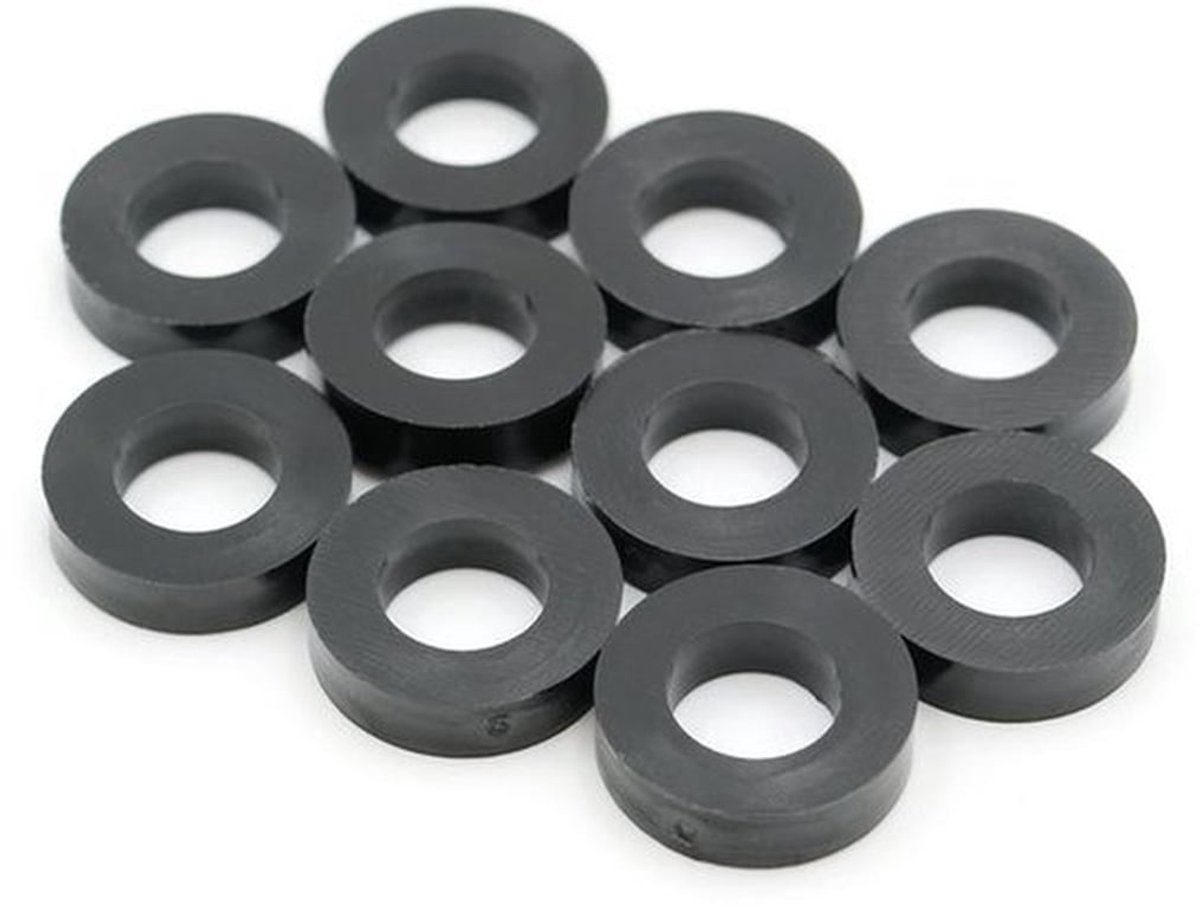 10 x Afstandshulzen Sluitringen L 4 mm - Buitendiameter 15 mm - HD-Polyethyleen