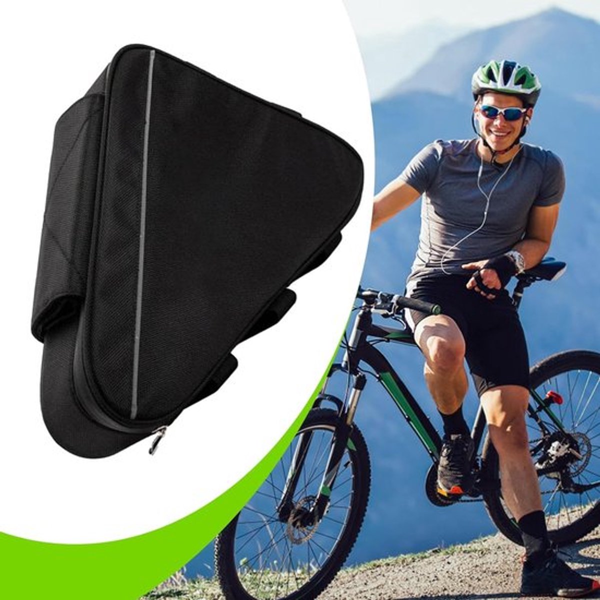 Fietstas, framegemonteerde gereedschapstas, waterdichte opbergtas voor mountainbikes, lichtgewicht fietstas, geschikt voor mobiele telefoon, portemonnee, gereedschap, etc.