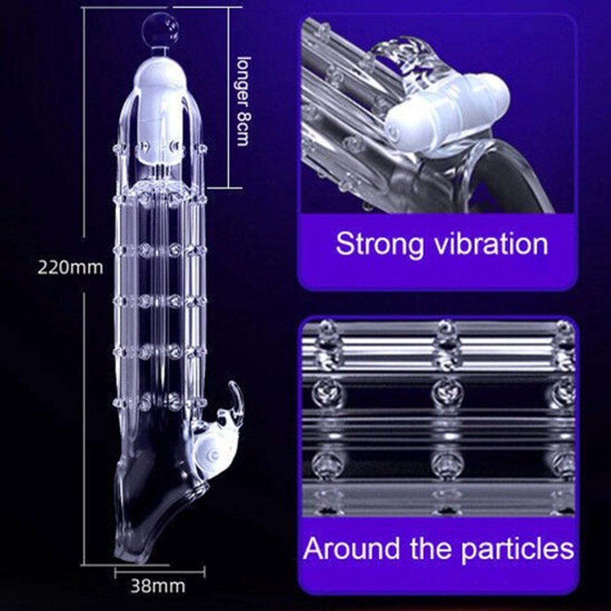 Vibrator-Clit-Massager-Lul-Seks-Ring-Cover-Penis-Condoom-Mouw-Vergroting-Vertraging - 003