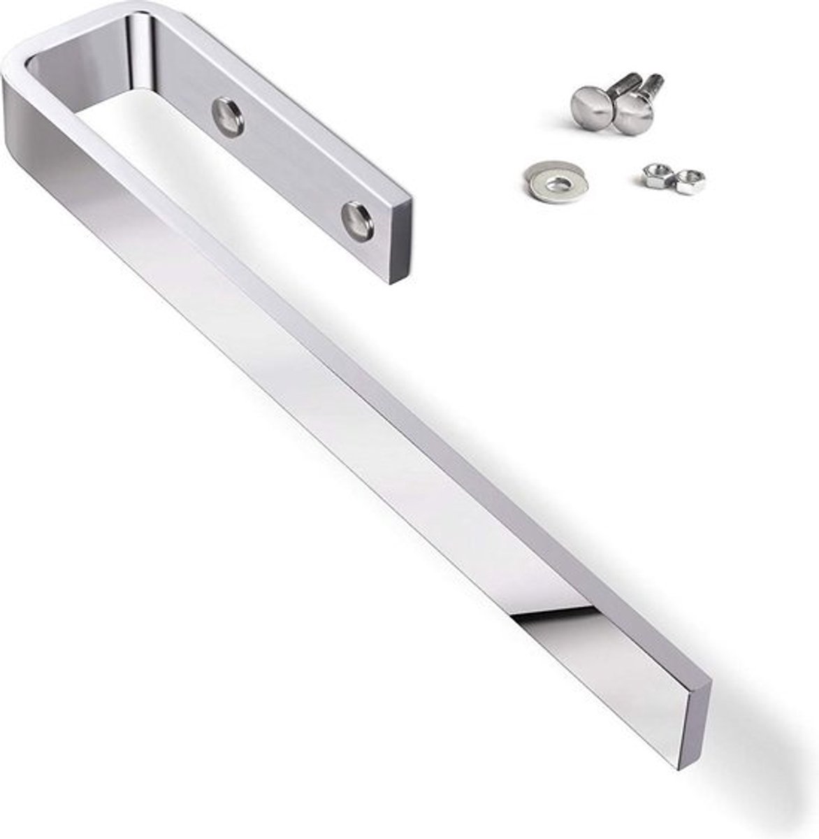 Handdoekrek voor kastmontage - Om op te schroeven - Massief aluminium - Chroom gepolijst - Handdoekrek badkamer - Handdoekhaken - Stijlvol ontwerp Handdoekrek
