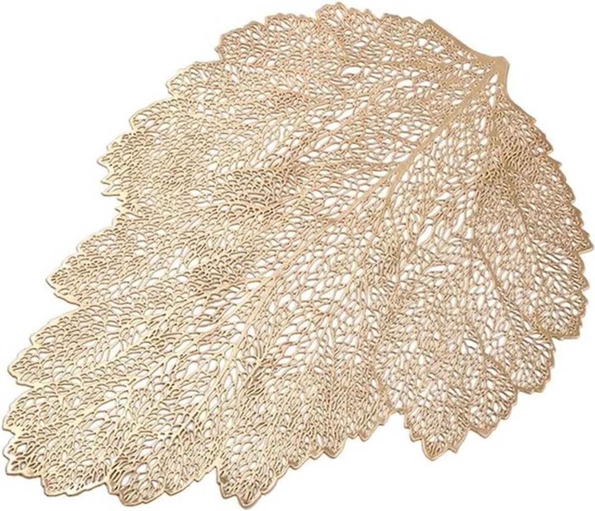 Bladvormige wasbare PVC-placemats voor keuken en eetkamer | Hittebestendig en antislip | Eettafeldecoraties voor bruiloft en feestvieringen
