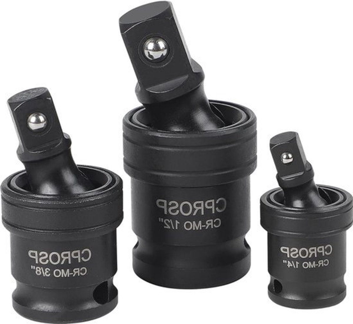 3-delige krachtkogelgewricht 1-4 inch 3-8 inch 1-2 inch 360° draaischarnier scharnierset - momentsleutel adapter .