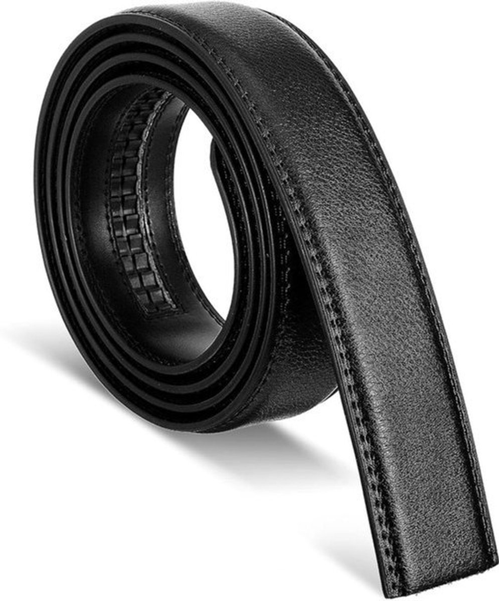 Herenriem automatische leren riem zonder gesp 35 mm brede riem verstelbaar voor mannen - zwart one size
