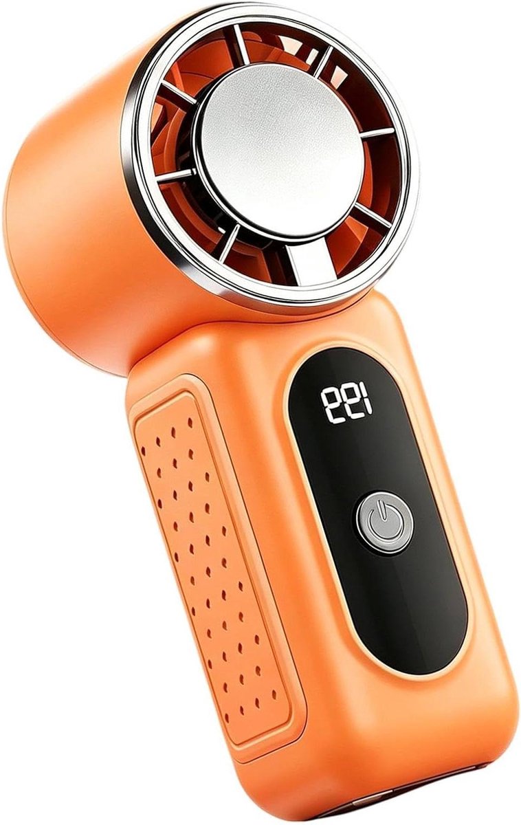 Handzame Draagbare Ventilator - Mini Koude Wind - Persoonlijke Verkoeling - Snelle Halfgeleider Koeling - 4.3x5x4.3 cm - Oranje