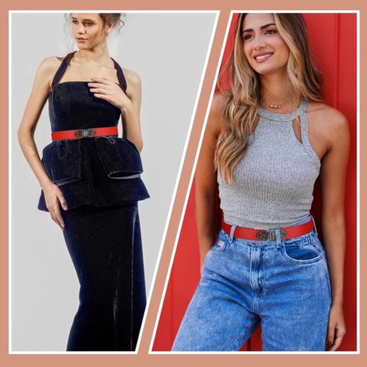 Comfortabele No Show elastische riem voor dames met platte gesp for broeken, jeans en jurken