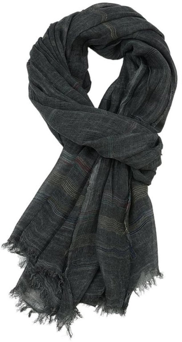 Omkeerbare sjaal - unisex - warm en zacht - effen zwart