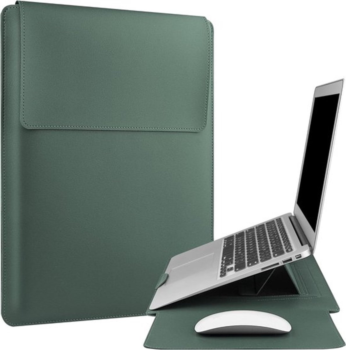 15,6-inch laptophoes - Geschikt voor MacBook Pro 16/15,4-inch MacBook Pro 15, Mac Air 15 Waterdichte zachte 15-16 inch computerhoes, Geschikt voor HP en Dell, 15-inch laptophoes, Groen