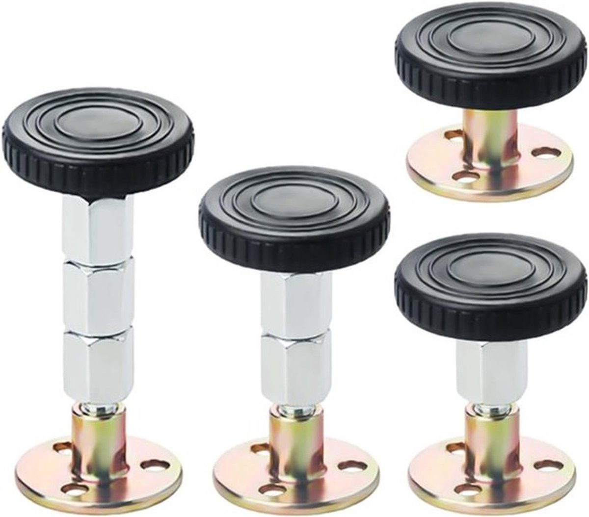 Hoofdbord Stoppers - Bedframe Stabilisatoren - Stil Slapen - Verstelbare Lengte - 4 Stuks - Zwart