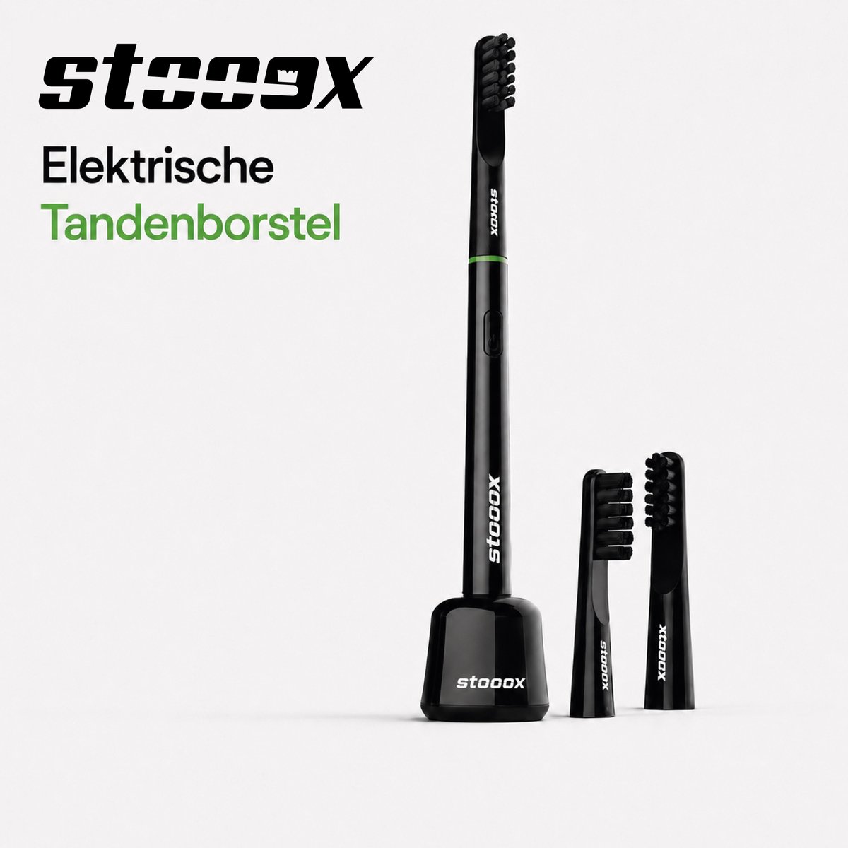 Stooox - X1 - Sonische Tandenborstel - Black Edition - Zwart - Elektrische Tandenborstel - Design - Aluminium