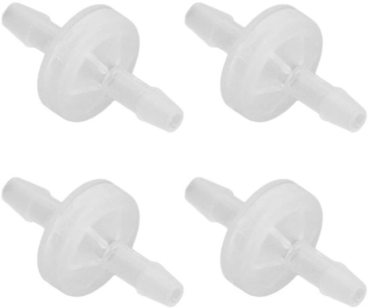 12x Aquarium terugslagklep 4mm - olie- en ozonbestendig - PP-materiaal
