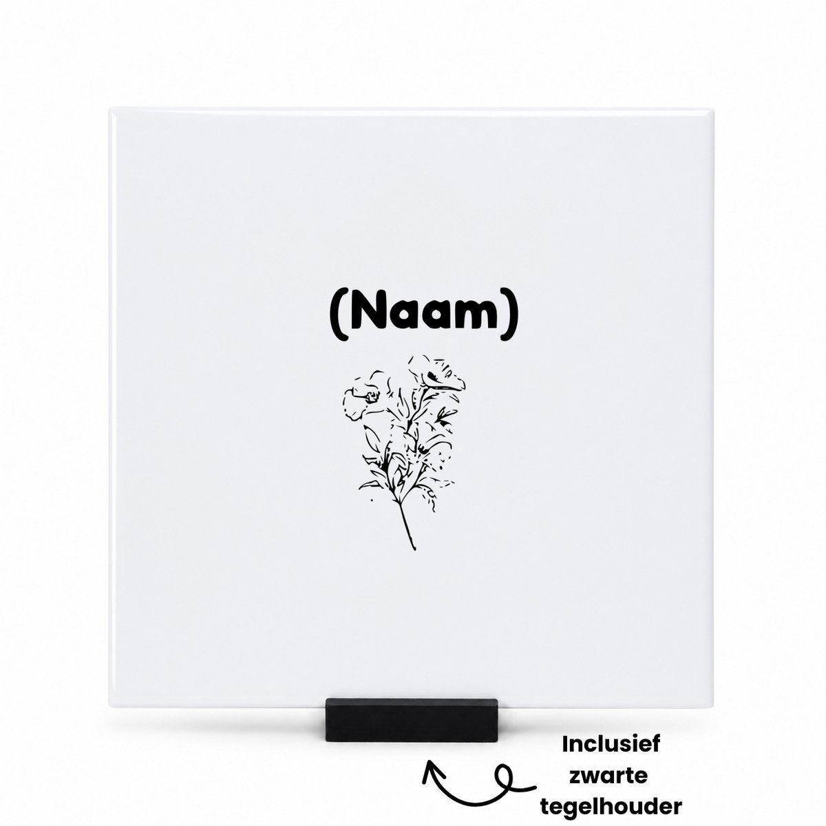 Hacebo Bloemen tegeltje met tegelhouder - Bloemen - bloemenliefhebber - tegeltjes met tekst - liefde - de echte bloemen liefhebber - flower - spreuktegels - 15x15 CM Wit
