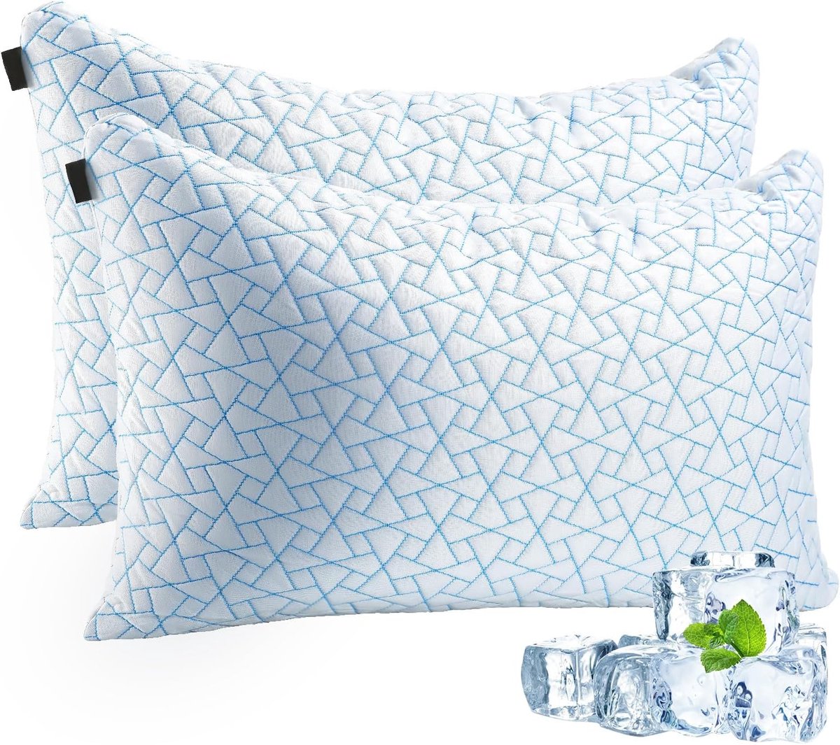 SnelShoppen - A-Pce Geheugenfoam Kussen voor Alle Slapers, Hypoallergene Microfiber Vulling, 2 Stuks, Hoogte Verstelbaar en Afneembare Hoes, 66 x 51 c