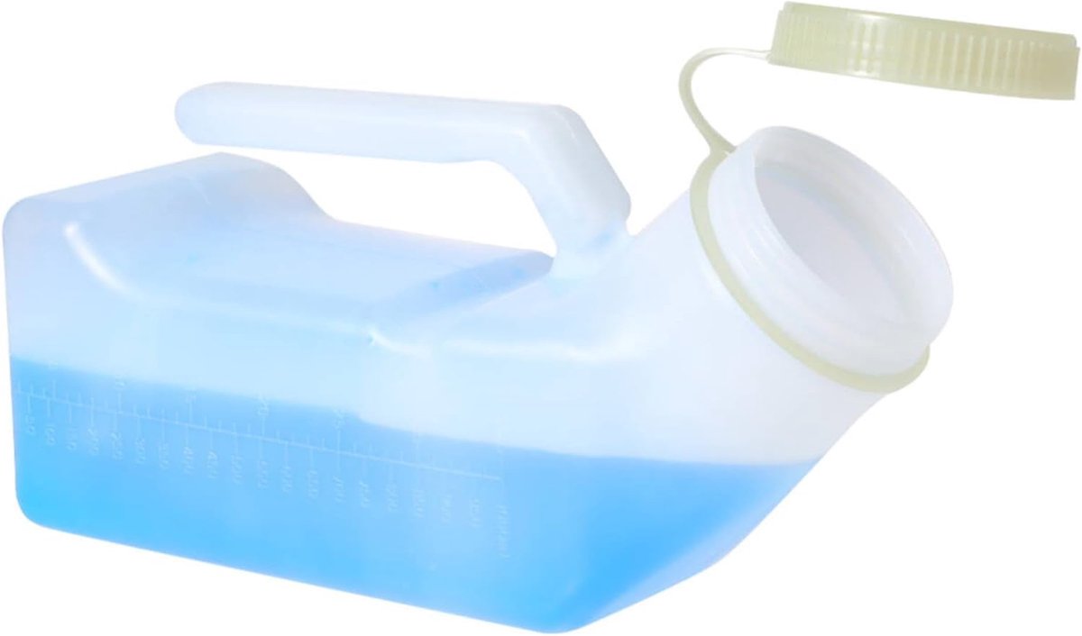 SnelShoppen - Urinoirfles voor Heren 1000 ml - Draagbare Urinefles voor Mannen - Lichtgewicht en Robuust Plastic - Ideaal voor Reizen, Camping, Bed en