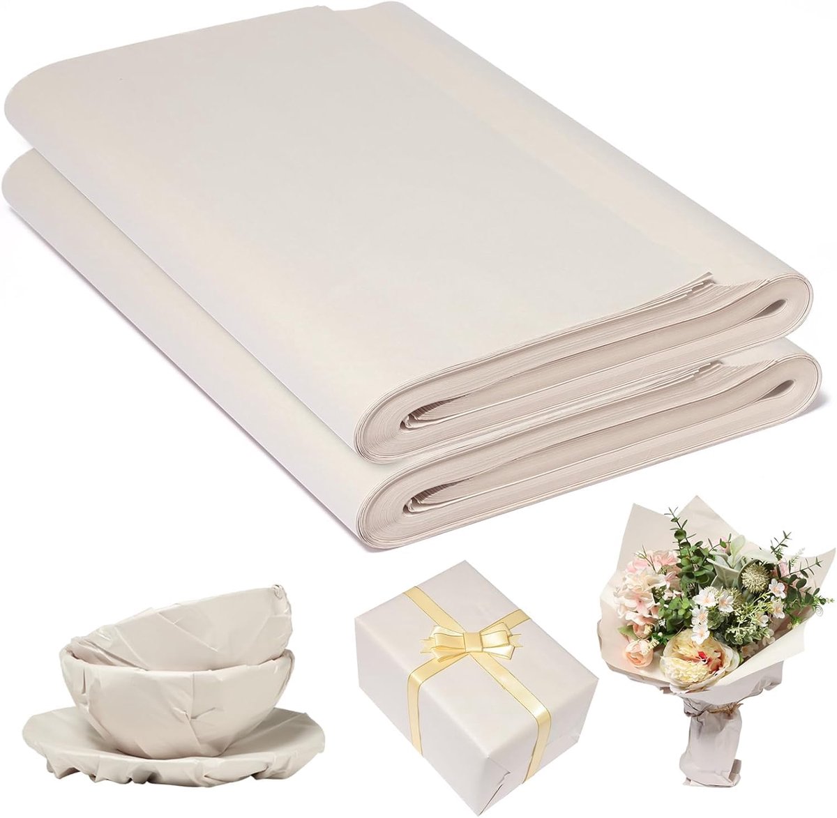 SnelShoppen - 100 Vellen Verhuispapier 70CM x 38CM - Inpakpapier voor Verhuizen, Verzenden, Bescherming van Breekbare Voorwerpen, Glas en Servies