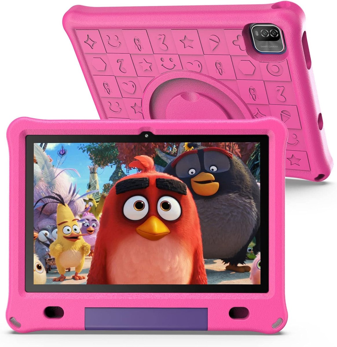 SnelShoppen - Kindertablet 10.1 inch - 64GB, 3GB RAM - Geschikt voor kinderen 3 jaar en ouder - Met games en ouderlijk toezicht - Roze - Met beschermi