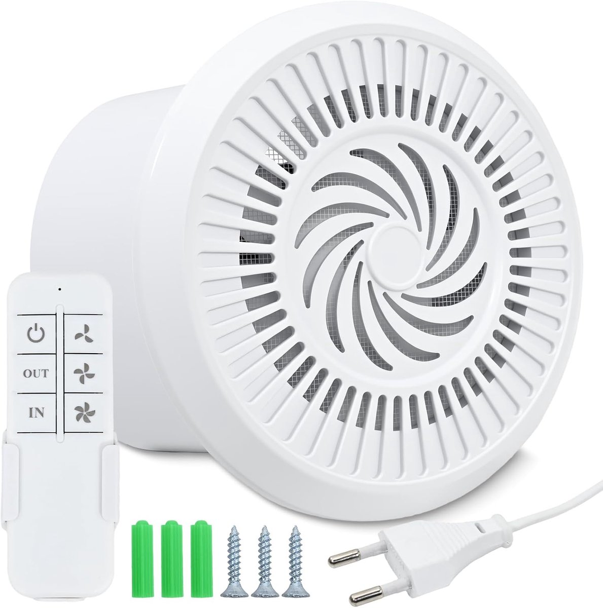 SnelShoppen - 150mm Afzuigventilator 280m³/h 15W, Omkeerbare Ventilator met 3 Instelbare Snelheden voor Keuken, Badkamer, Zolder, Raam en Kelder