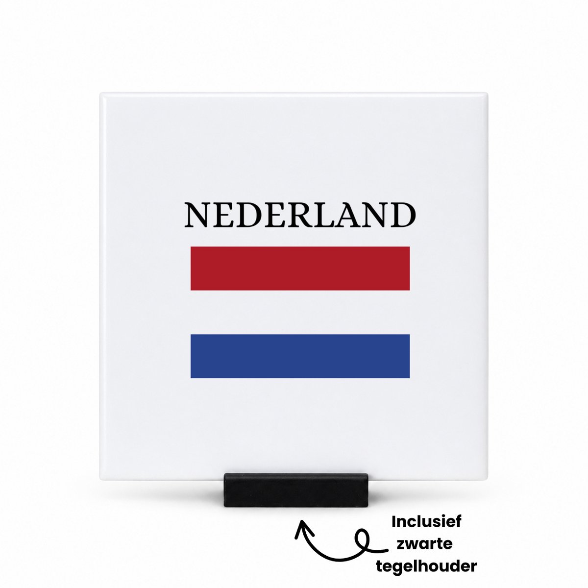 Hacebo Nederland tegeltje met tegelhouder - Amsterdam - toeristen Nederlanders - tegeltjes met tekst - Rood wit blauw - Holland - cadeau - kado - spreuktegels - 10.8x10.8 CM