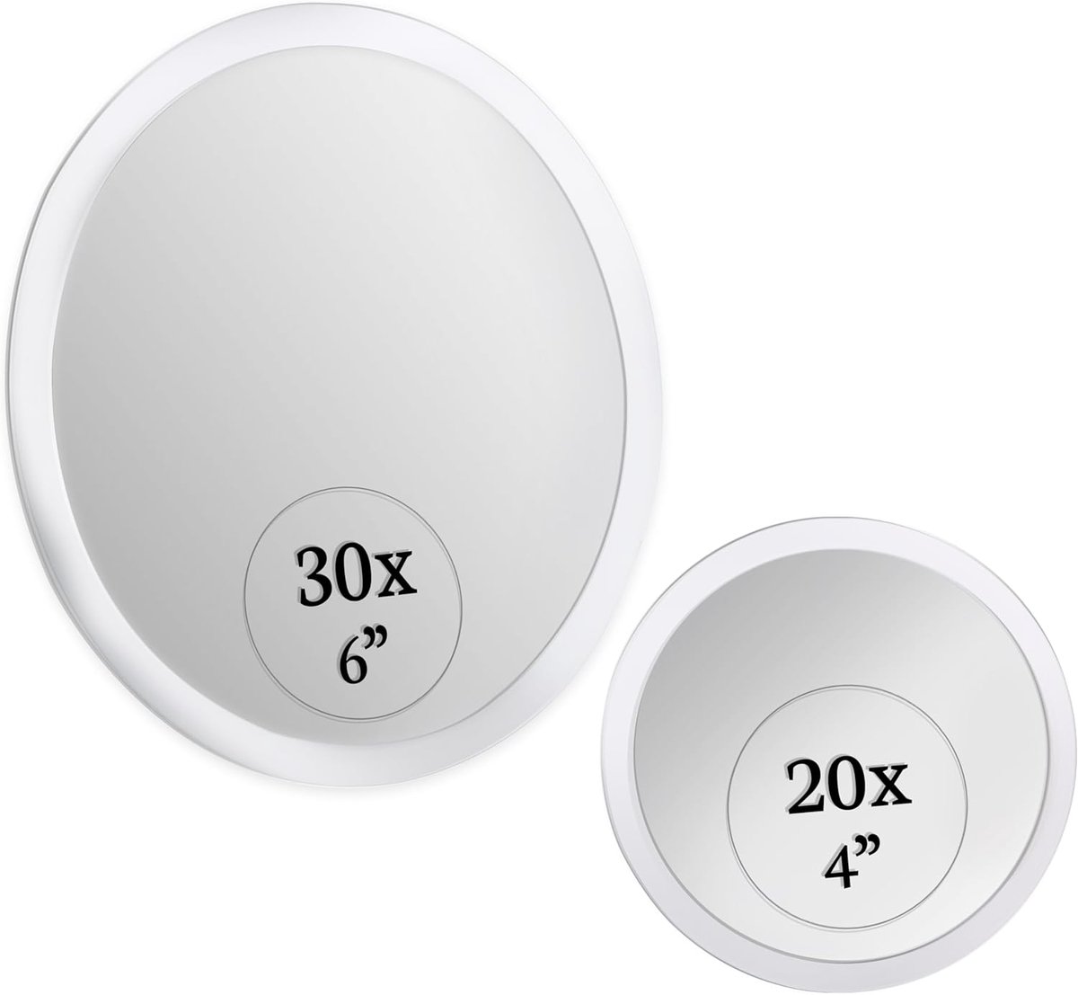 SnelShoppen - Magnifying Mirror Set 30X 20X met 3 Zuignappen voor Makeup en Grooming - 15 cm en 10 cm - Perfect voor Detailwerk