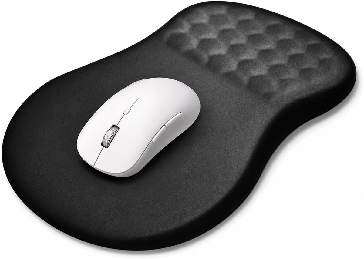 SnelShoppen - Ergonomische muismat 20x30 cm met gelkussen, polssteun voor verlichting, antislip, glad oppervlak, ideaal voor kantoor, PC gaming, lapto