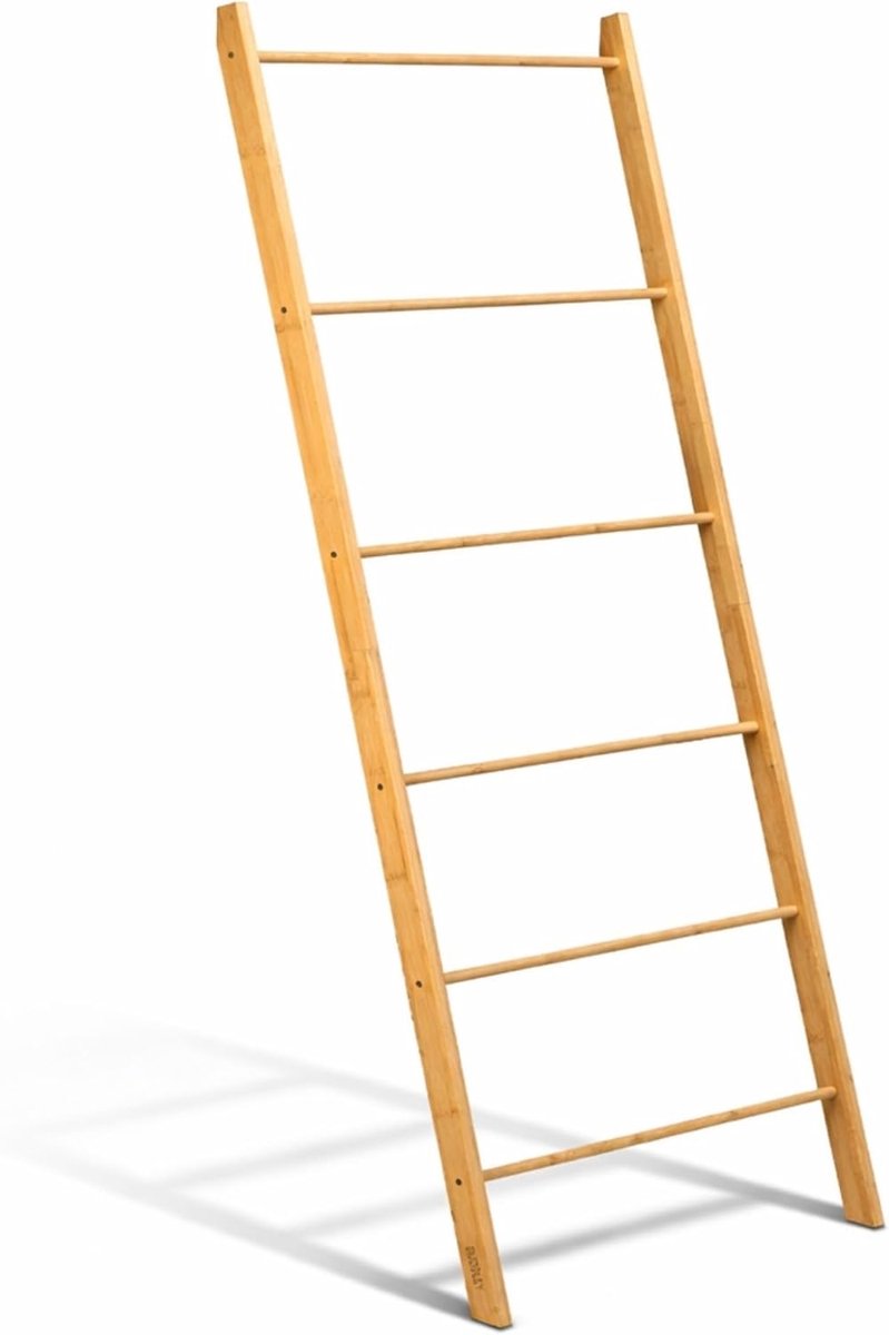 Thijox - Bamboe Handdoekladder Extra Breed - Decoratieve Kledingladder met 6 Stevige Treden - Handdoekrek voor Badkamer, Keuken en Woonkamer - 170 cm