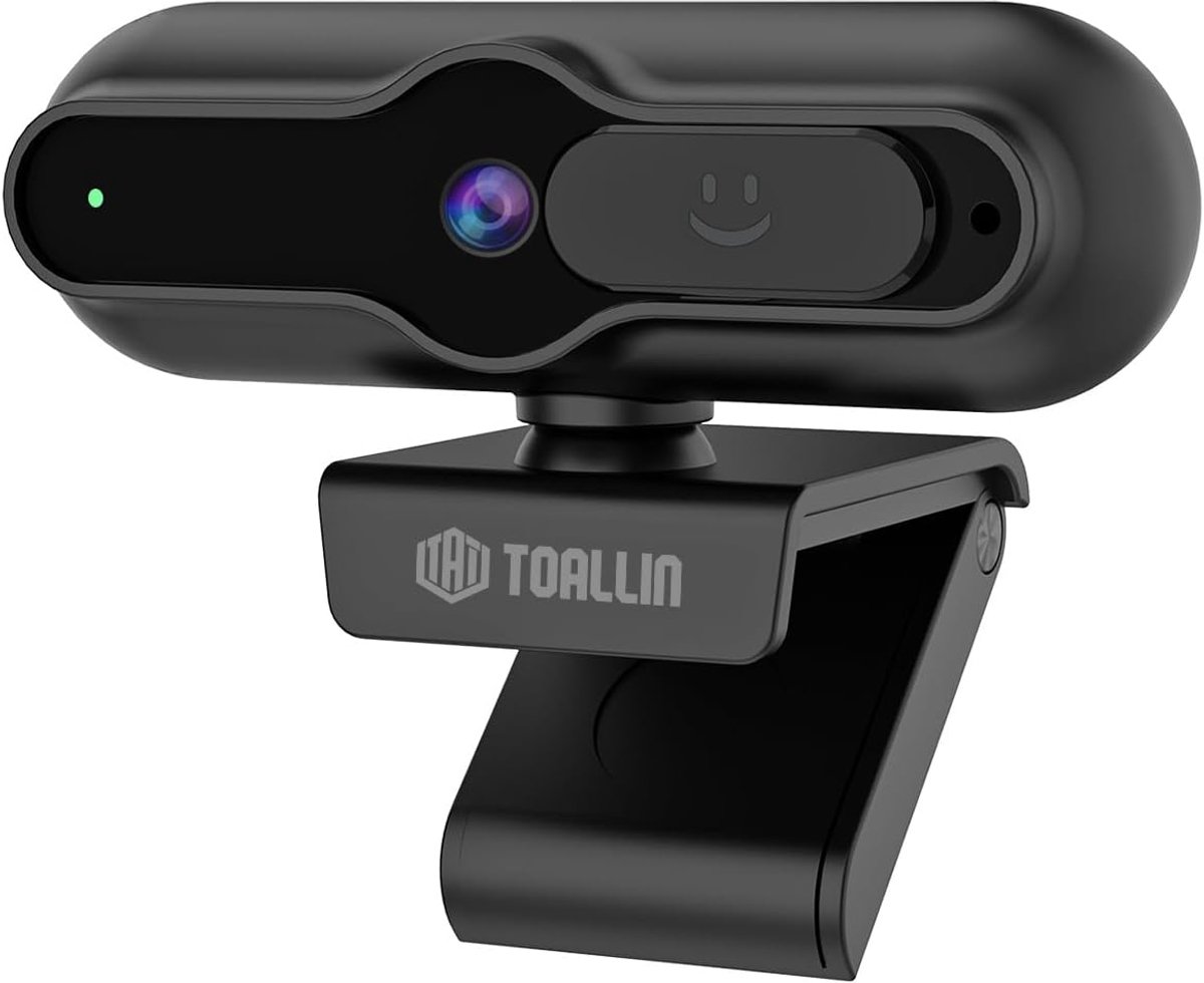 SnelShoppen - 4K Webcam voor PC, 12MP, 1080P & 60 FPS, Auto-Focus, Ingebouwde Microfoon, Privacyhoes, USB-webcamera voor Laptop, Conferenties en Video