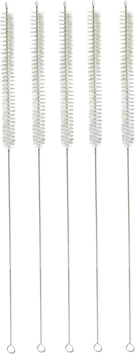 SnelShoppen - 5 Stuks Extra Lange Rietjesborstel 30 cm - Rietjes Reinigingsborstel voor Melkslangen - Ideaal voor Keuken, Feest en Camping