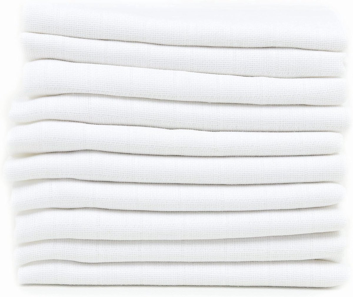 SnelShoppen - Hydrofiele Luiers 70x80 cm - 10 Pack Katoenen Hydrofiele Doeken - Wit - Multifunctioneel voor Baby's, Speeldoeken, Sabbeldoeken, Dekentj