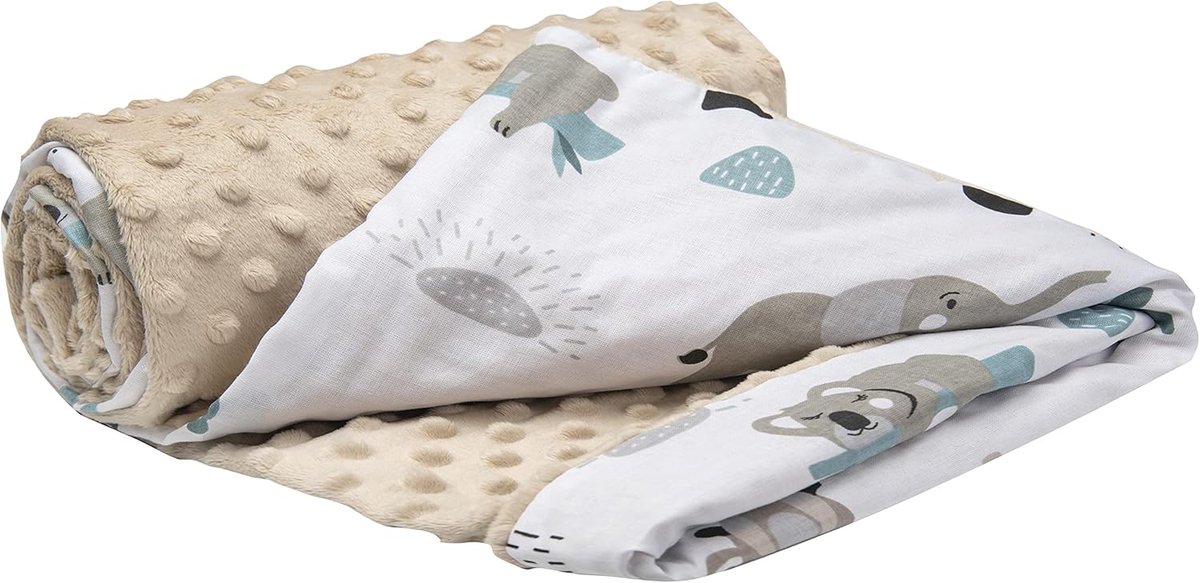 SnelShoppen - Baby Deken 100% Katoen 75x100 cm Multifunctioneel Dunne Knuffeldeken Bilateraal Zacht Ademende Minky voor Seizoenscomfort