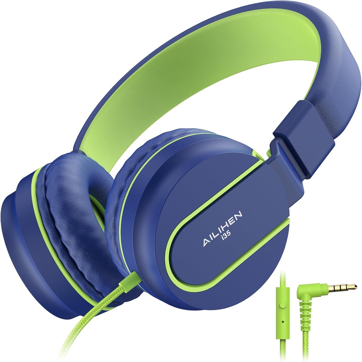 SnelShoppen - Ailihen I35 Hoofdtelefoon voor Kinderen - Lichtgewicht, Opvouwbaar, Beperkte Microfoon, 93 dB - Perfect voor School, Online Cursussen, C