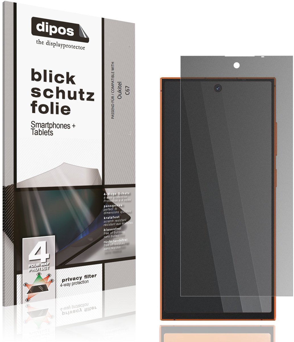 dipos – Matte Privacy Screenprotector geschikt voor Oukitel C67 | Anti-Spy Beschermfolie