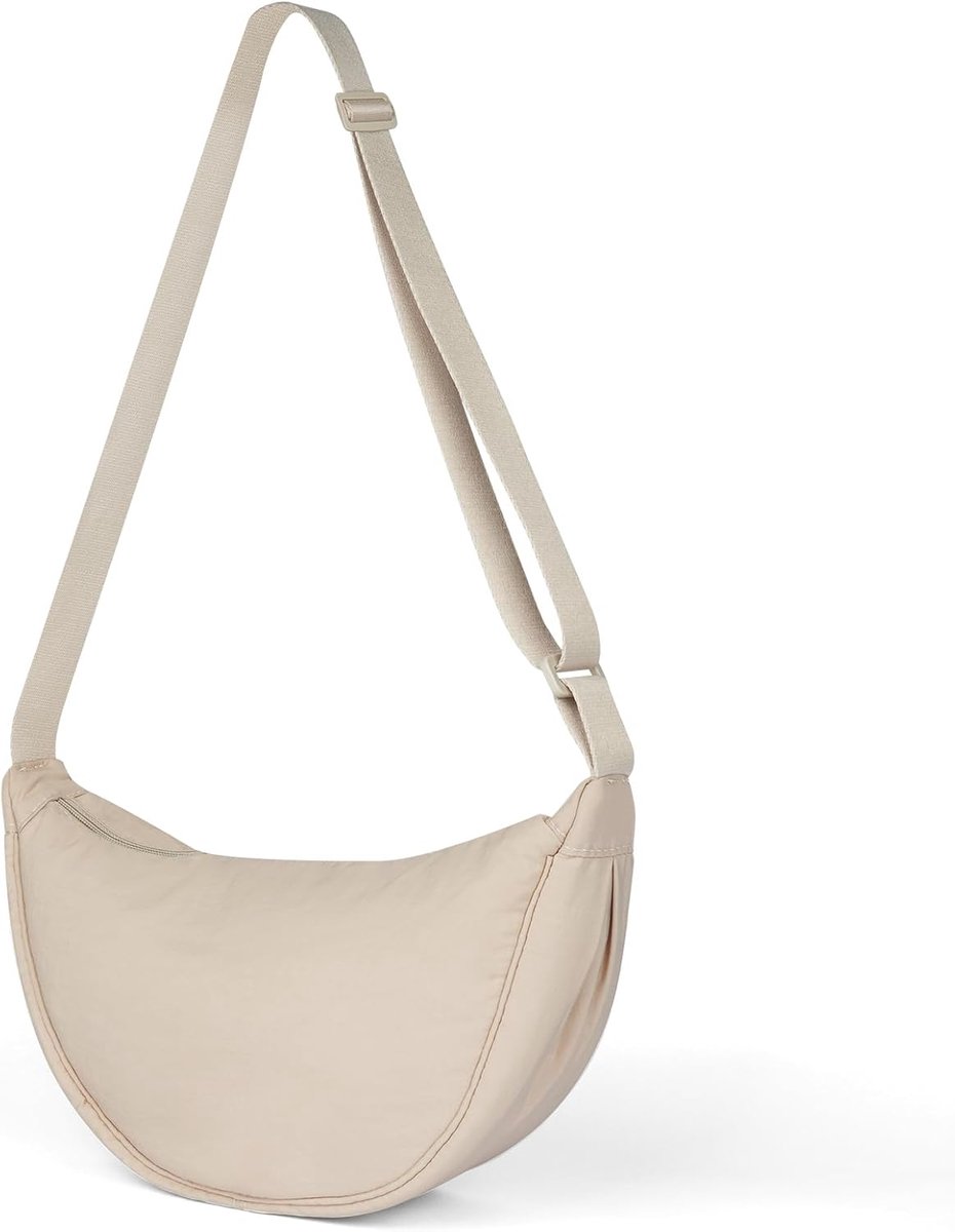 SnelShoppen - Dames Halve Maan Crossbody Schoudertas - Effen Kleur Messenger Bag - Klein en Verstelbare Schouderriem - Ideaal voor Reizen, Feest en Da