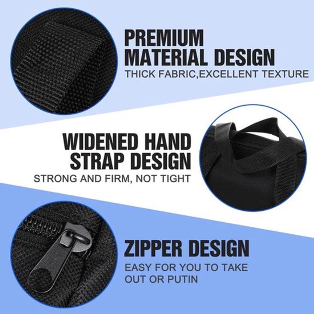 Gereedschap opbergtas - Zwarte canvas plunjezak voor outdoor camping en wandelen