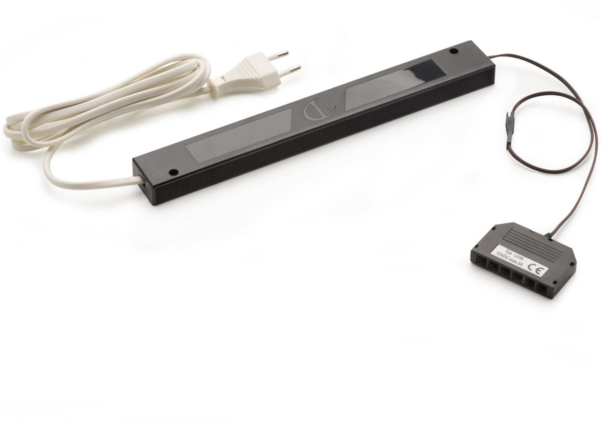 Domus Line LED Transformator (Euro-stekker, 256 x 34 x 16 mm, 12 V, 30W, met 6-voudig Micro12) Konverter van SOTECH