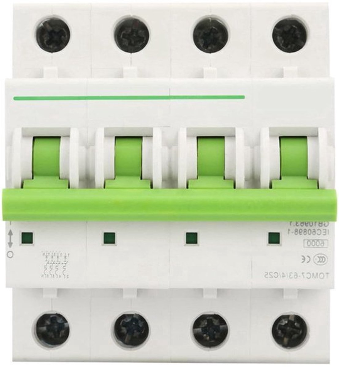 Miniatuur Stroomonderbreker 25A 4P AC 380 V/415 V - Overbelasting Bescherming voor Verlichting en Solar PV Systeem
