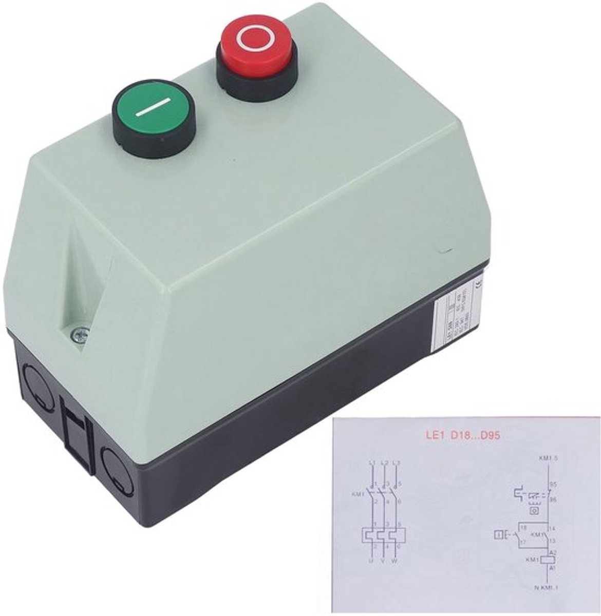 Eenfasige 2,2 kW-, driefasige 4 kW-motorstarter met overbelastingsbeveiliging, ABS-behuizing voor luchtcompressoren, Standaard