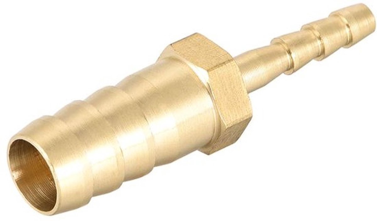 Koppeling, Ribbel, Slang, Messing, Recht, Connector, Koppeling, Adapter, Beard Slang, ID 10mm x 4mm (1 stuk)