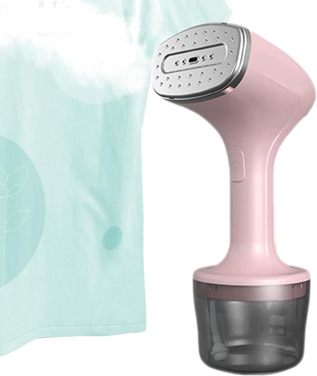 Draagbare kledingstomer - Reisstomer - Draagbare stoomreiniger - 260 ml stoomstrijkijzer - Krachtige kreukverwijdering - Automatische uitschakeling - Compacte stoomreiniger voor kleding - roze