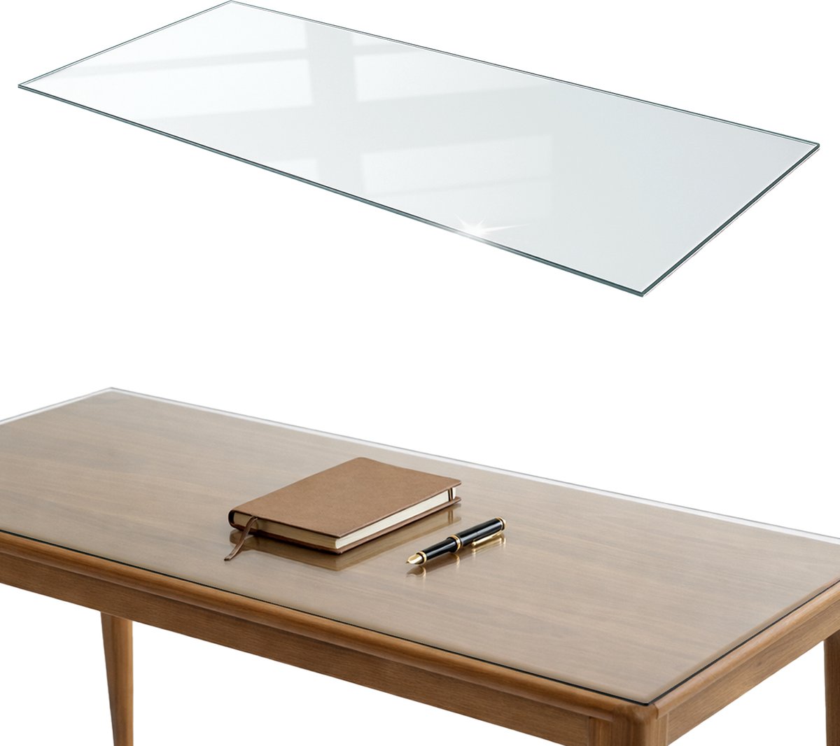 ArtPrintCave Transparant Glazen Tafelblad - 125x50 cm - Tafelblad Rechthoek - Keukentafel - Glasplaat - Eettafel Met Glasplaat