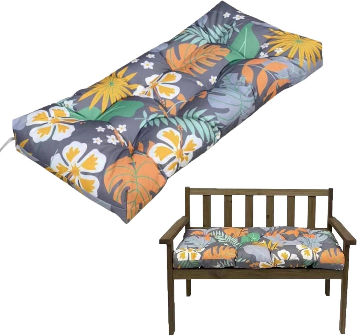 Tuinbankkussen - Bankkussen Vervangend Kussen - Buiten Zitten - Waterdichte Polyester Stof - 130 x 50 x 8 cm