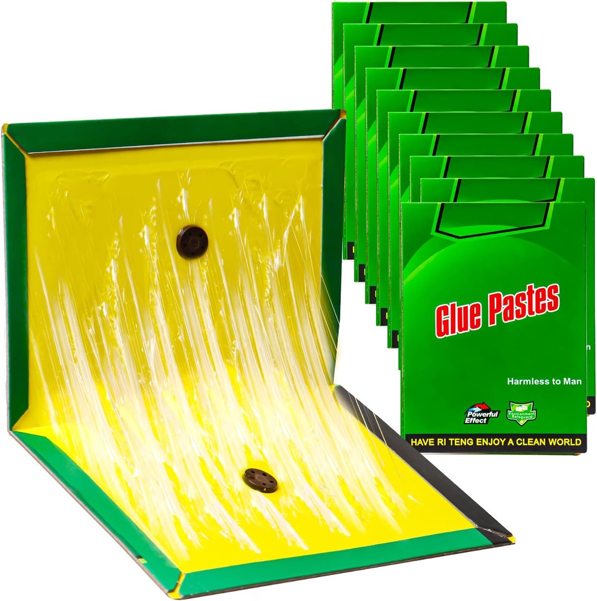 SnelShoppen - Cockroach Trap Pack van 10, 31.5 cm x 21 cm - Effectieve Vallen voor Kakerlakken, Bedwantsen, Zilvervisjes, en Drugstore Kevers voor Bin