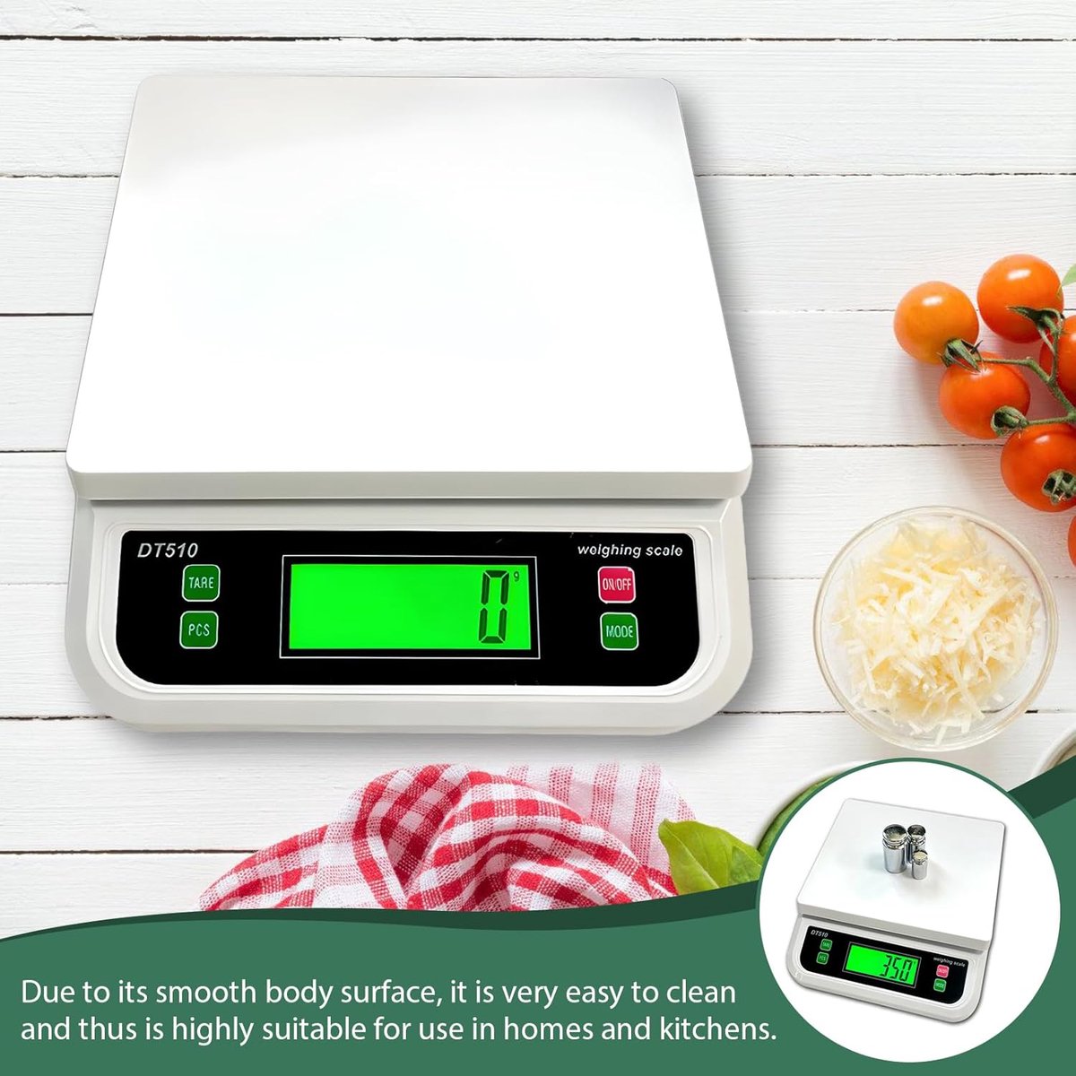 SnelShoppen - Digitale Keukenweegschaal 30 kg/1 g - Nauwkeurige Food Scale met LCD-display, 6 Eenheden (g/kg/lb/oz/tl/ct), Tara Functie, Precisieweegs