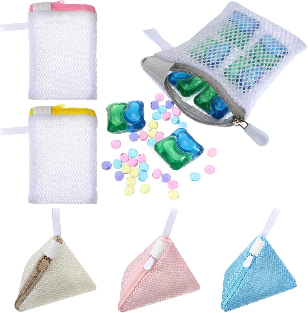 Thijox - 6 Mini-Wasnetten - Driehoekige Waszakken - Anti-Hechting - Duurzaam Polyester - Organiseer je Kleding - Perfect voor Wasmachine en Reizen
