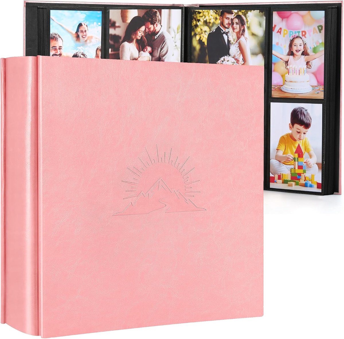 SnelShoppen - DazSpirit Fotoalbum 10x15 cm, Insteekalbum Kunstleer, Elegant Reliëf, 1000 Foto's, Klassiek Fotoboek voor Bruiloft, Jubileum, Baby en Fa