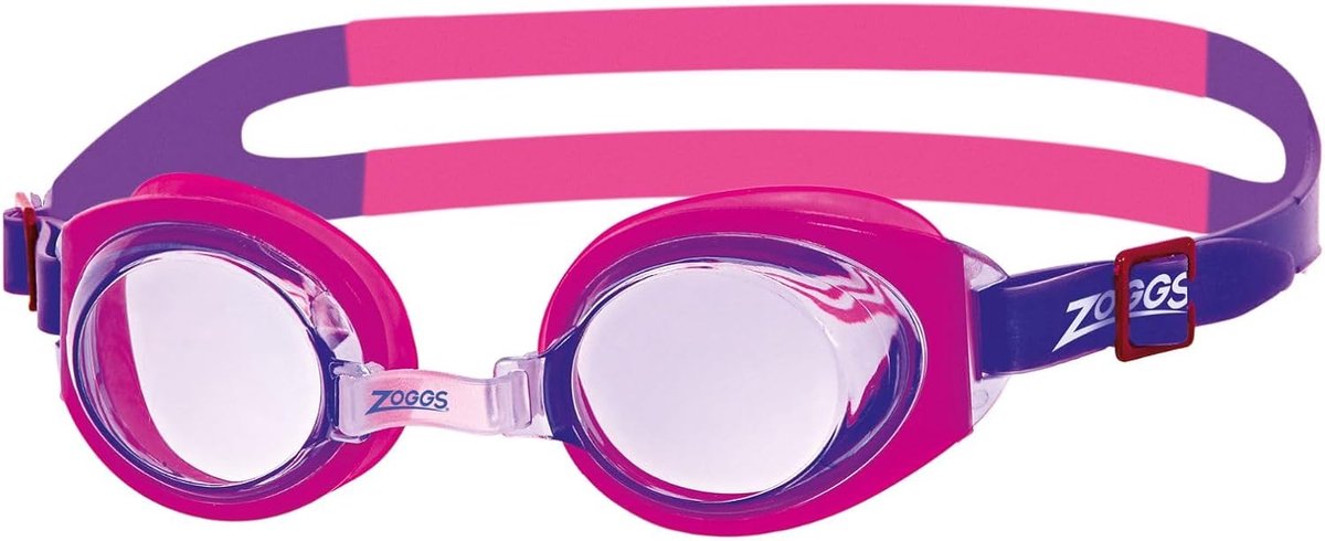 Thijox - Zwembril voor Kinderen 0-6 Jaar, UV-bescherming, Roze Mistvrije Lenzen, Glijbaan Geschikt, Comfortabele Split Yoke Riem, Ideaal voor Zwemmen